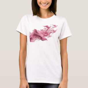 Expressieve Roze Abstracte Vogels Draagbare Kunst T-shirt