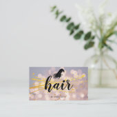 Expressieve Spat Haar en Bokeh Afsprakenkaartje (Staand voorkant)