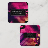 Expressieve verf vierkante visitekaartje (Voorkant / Achterkant)