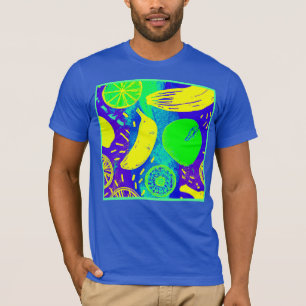 Expressieve Vruchten Neon Kleur Patroon Art T-shirt
