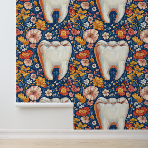 Expressionisme Bloemen Tand Dental Clinic Decor Behang