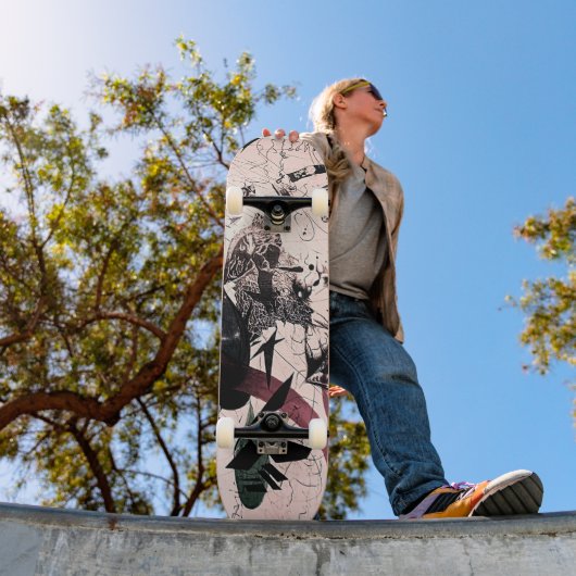 Expressionisme Skateboard: unieke gemengde media Skateboard (Buiten 1)