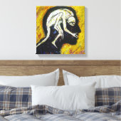 Expressionist Abstract in Yellow & Black Canvas Afdruk (Insitu (Slaapkamer))