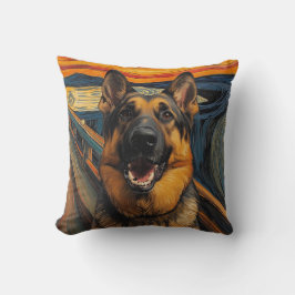 Expressionist Angst Painting German Shepherd Kussen