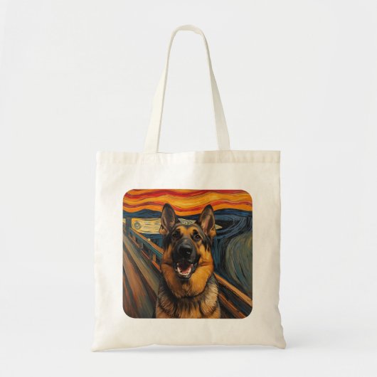 Expressionist Angst Painting German Shepherd Tote Bag (Voorkant)