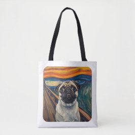 Expressionist Angst Painting–Inspired Pug Art Draagtas