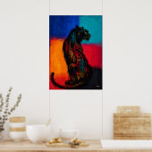 Expressionist Black Panther in Color Fields Poster (Cuisine)