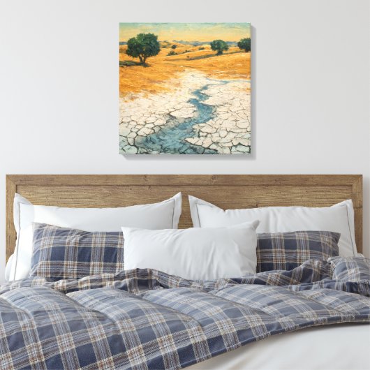 Expressionist Impasto Drought Landscape Canvas Afdruk (Insitu (Slaapkamer))