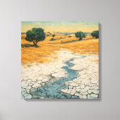 Expressionist Impasto Drought Landscape Canvas Afdruk (Voorkant)