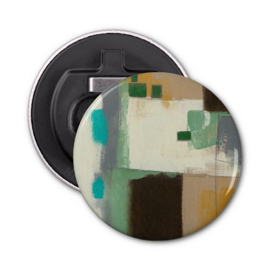 Expressionist schilderen met zware penseelstreken button flesopener (Voorkant)