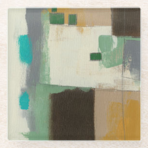 Expressionist schilderen met zware penseelstreken glazen onderzetter