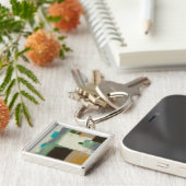 Expressionist schilderen met zware penseelstreken sleutelhanger (Zijkant)