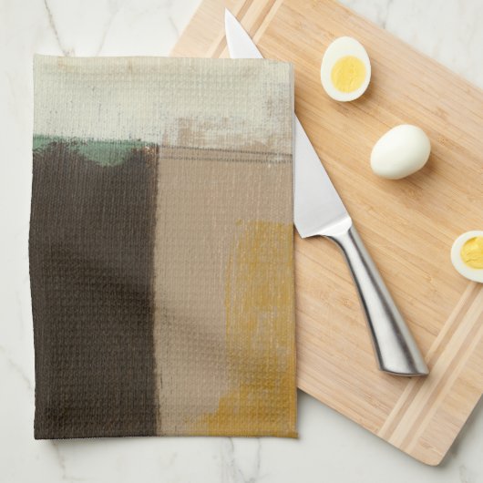 Expressionist schilderen met zware penseelstreken theedoek (Quarter Fold)