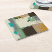 Expressionist schilderen met zware penseelstreken vierkante kartonnen onderzetter (Schuin)