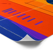 Expressionistische geometrie sneaker, levendige st poster (Hoek)