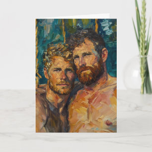 Expressionistische Oliebaard Omhelzing Kaart