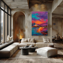 Expressionistische Sydney Skyline Levendige havens