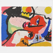 Expressive Brushstrokes Matisse Style Abstract Art Fleece Deken (Voorkant (Horizontaal))