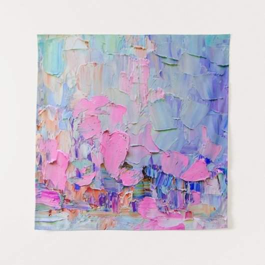 Expressive embossed paint on canvas, created using wandkleed (Voorkant)