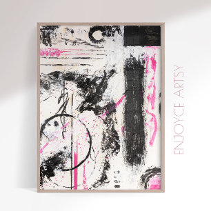 Expressive wabi sabi noir tableau abstrait