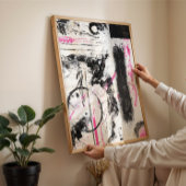 Expressive wabi sabi noir tableau abstrait