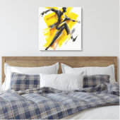 Expressive Yellow Dancer Sketch Art Canvas Wall (Insitu (Slaapkamer))