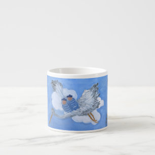 Expresso Bébés de vol et tasse de café express de cigogn