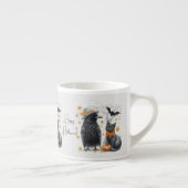 Expresso Corbeau et chat "Happy Halloween !" Crow Tasse (Droite)