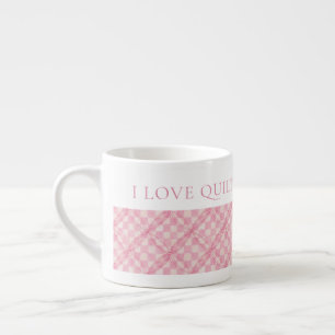 Expresso COUSSIN BRODÉ PINK CHECK QUILT Tasse à espresso + 