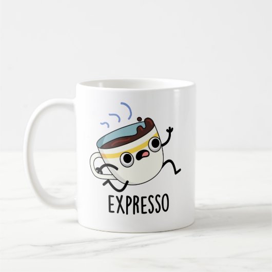 Expresso Funny Running Coffee Pun Koffiemok (Links)