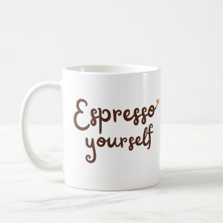 Expresso jezelf schattige typografie koffiemok