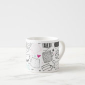 Expresso Motif de tasse dessinée à la main, conception tran (Devant droit)