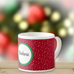 Expresso Nom sur tasse d'espresso 6oz Étoiles Rouges et Bla