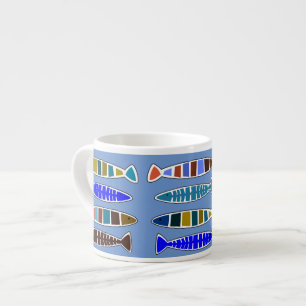 Expresso Poissons dans la tasse côtière nautique de café