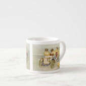 Expresso Poulets sur la course - tasse vintage mignonne (Devant droit)