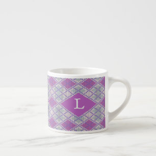 Expresso TASSE À ESPRESSO EN MAILLE ARGYLE LILAC + Initiale