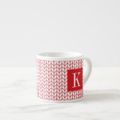 Expresso TASSE À ESPRESSO RED LINE KNIT + Initiale II (Devant droit)