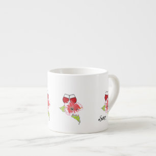 Expresso Tasse à espresso : Verres à vin avec fleurs sauvag