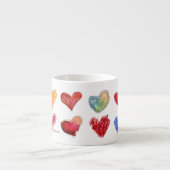 Expresso Tasse Artsy de café express de 12 coeurs d'amour (Devant)