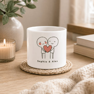 Expresso Tasse assortie personnalisée pour la Saint-Valenti