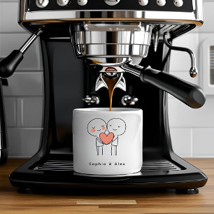 Expresso Tasse assortie personnalisée pour la Saint-Valenti