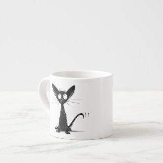Expresso Tasse chanceuse drôle de café express de chat noir