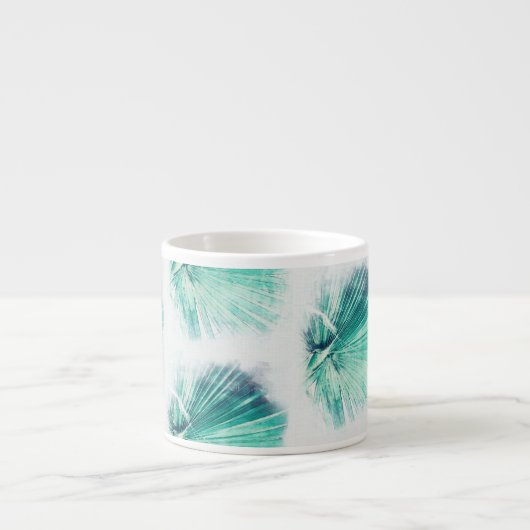 Expresso Tasse de café avec feuille de palmier vert pâle de (Devant)