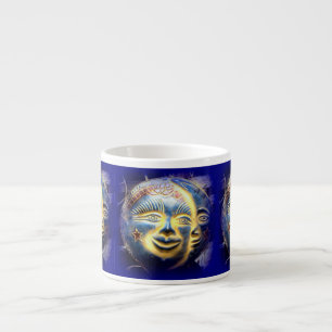 Expresso tasse de café express de visage de lune de visage