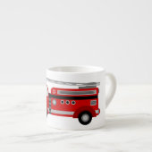 Expresso Tasse en céramique de petite taille de Firetruck (Devant droit)