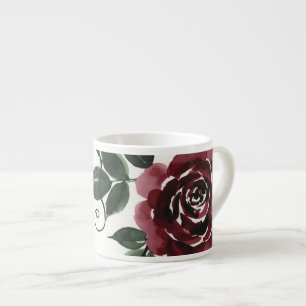 Expresso Tasse en céramique spéciale Fleur de rose rouge fo
