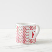Expresso Tasse espresso RED LINE KNIT + Initiale (Devant droit)