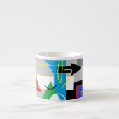 Expresso Tasse géométrie folle funky (Devant)