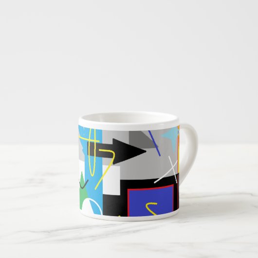 Expresso Tasse géométrie folle funky (Devant droit)