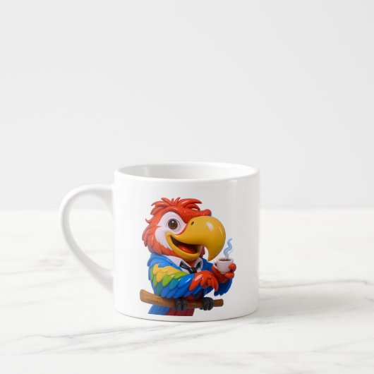 Expresso Tasse perroquet buvant un espresso (Gauche)